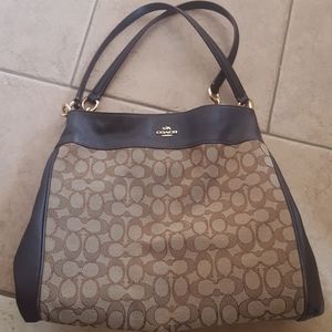 Brown and Tan Coach Purse
